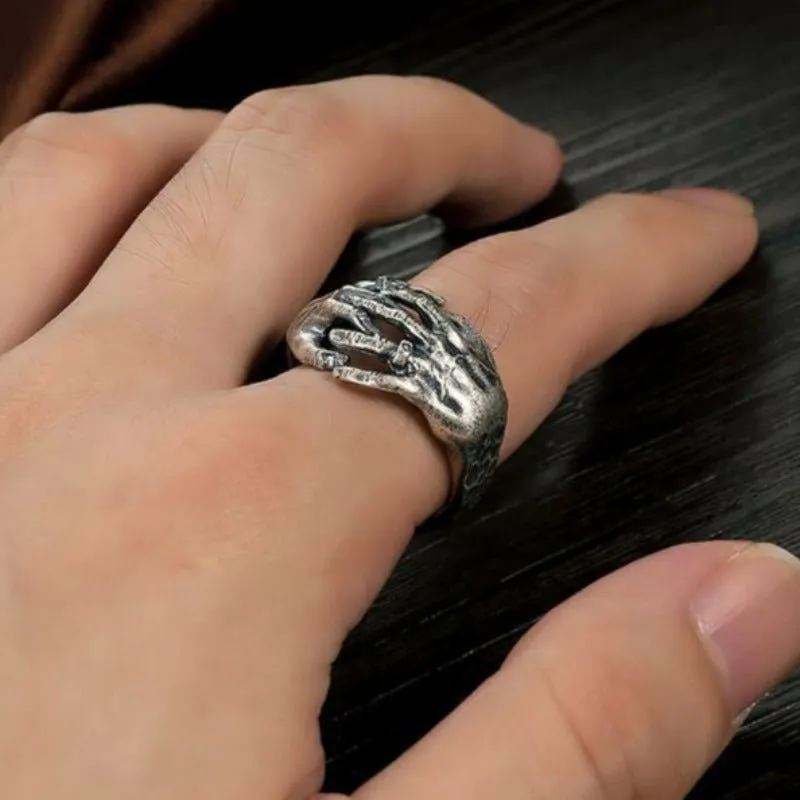 Thai Silver Death Grip Adjustable Size Ring