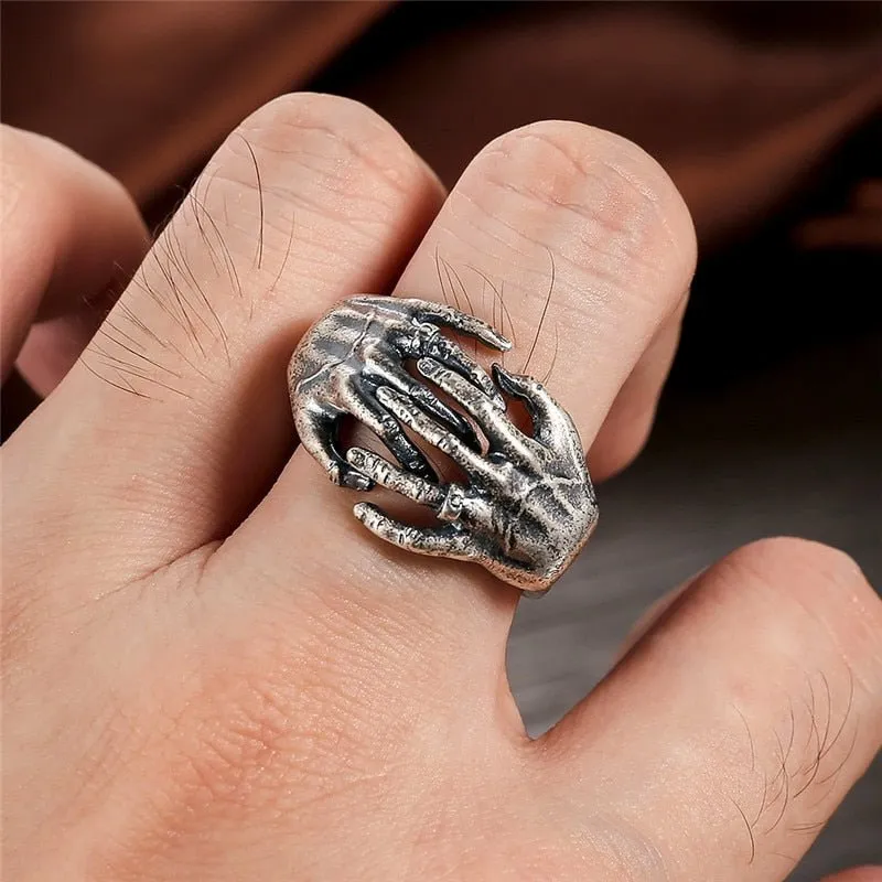 Thai Silver Death Grip Adjustable Size Ring