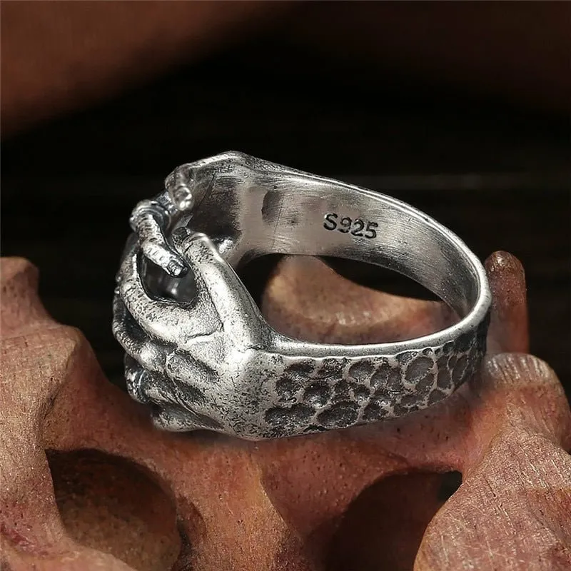 Thai Silver Death Grip Adjustable Size Ring