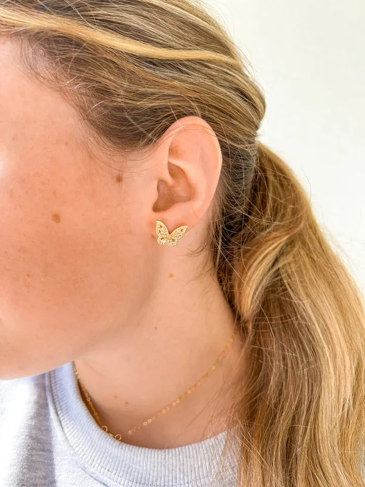 TS Crystal Butterfly Studs