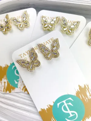 TS Crystal Butterfly Studs