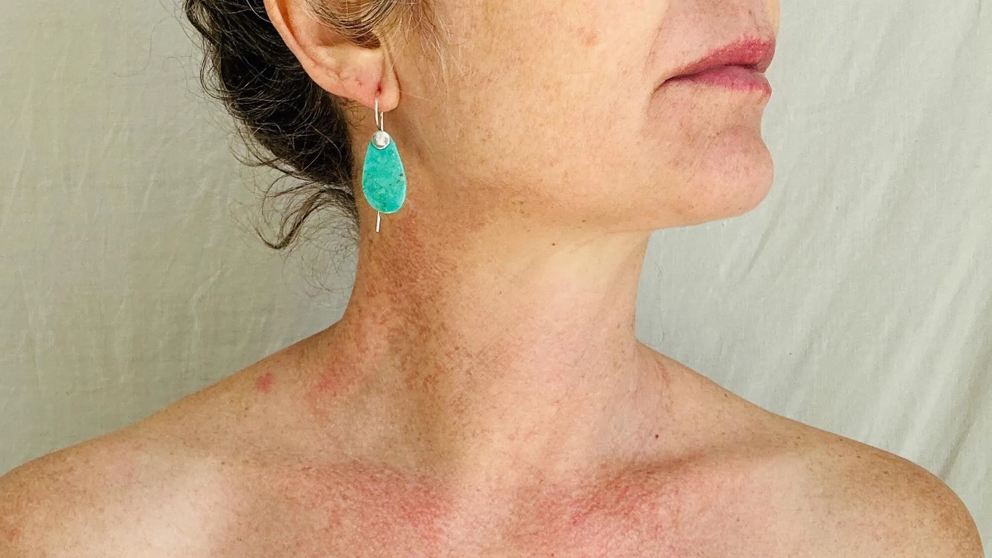 Turquoise & Silver Earrings. Handmade Sterling Silver Jewelry. Natural Sleeping Beauty Stone. 2700