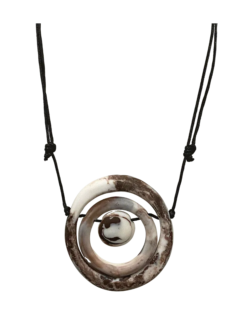 White and Brown resin necklace | GEENA