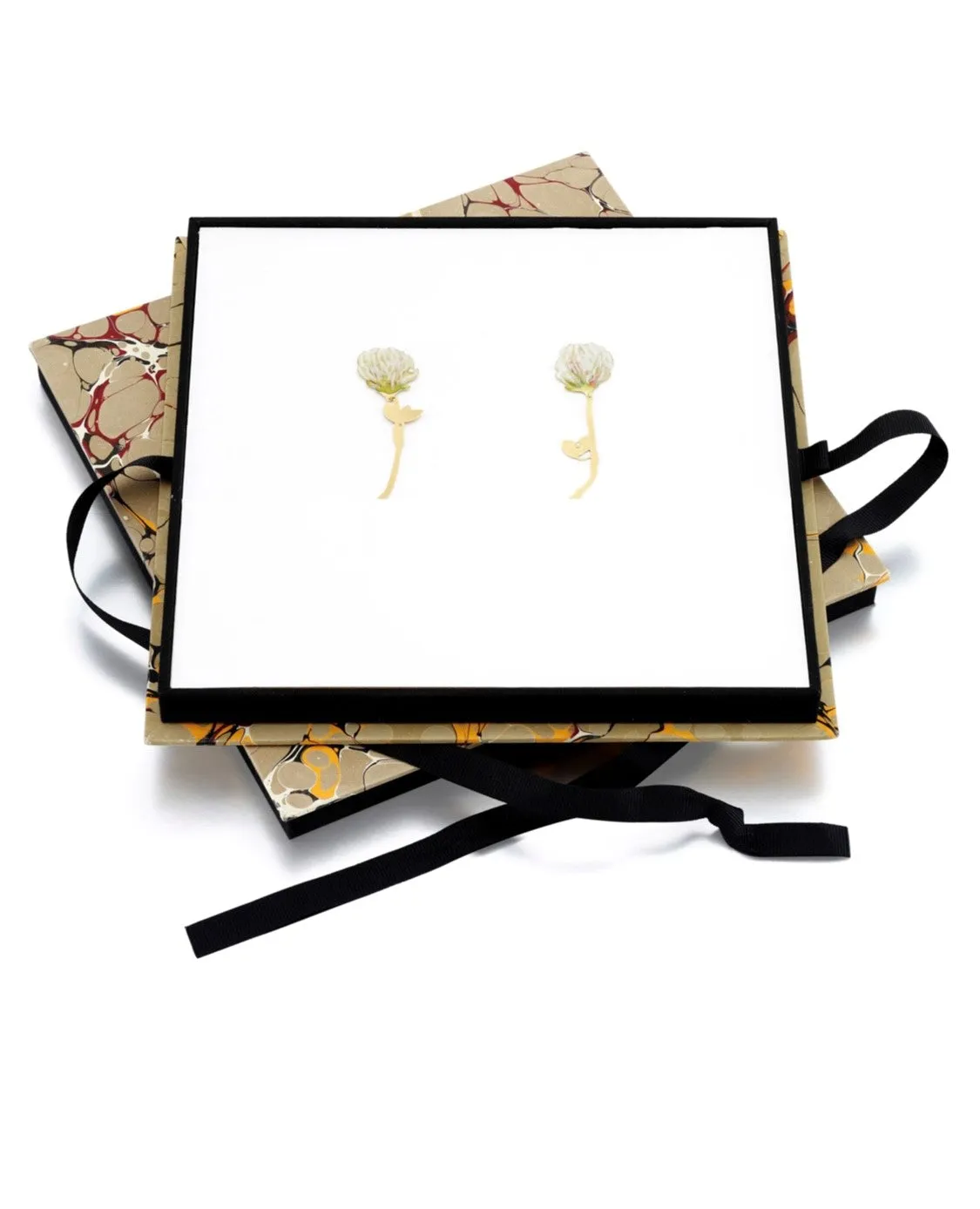 White Clover Drop Earrings