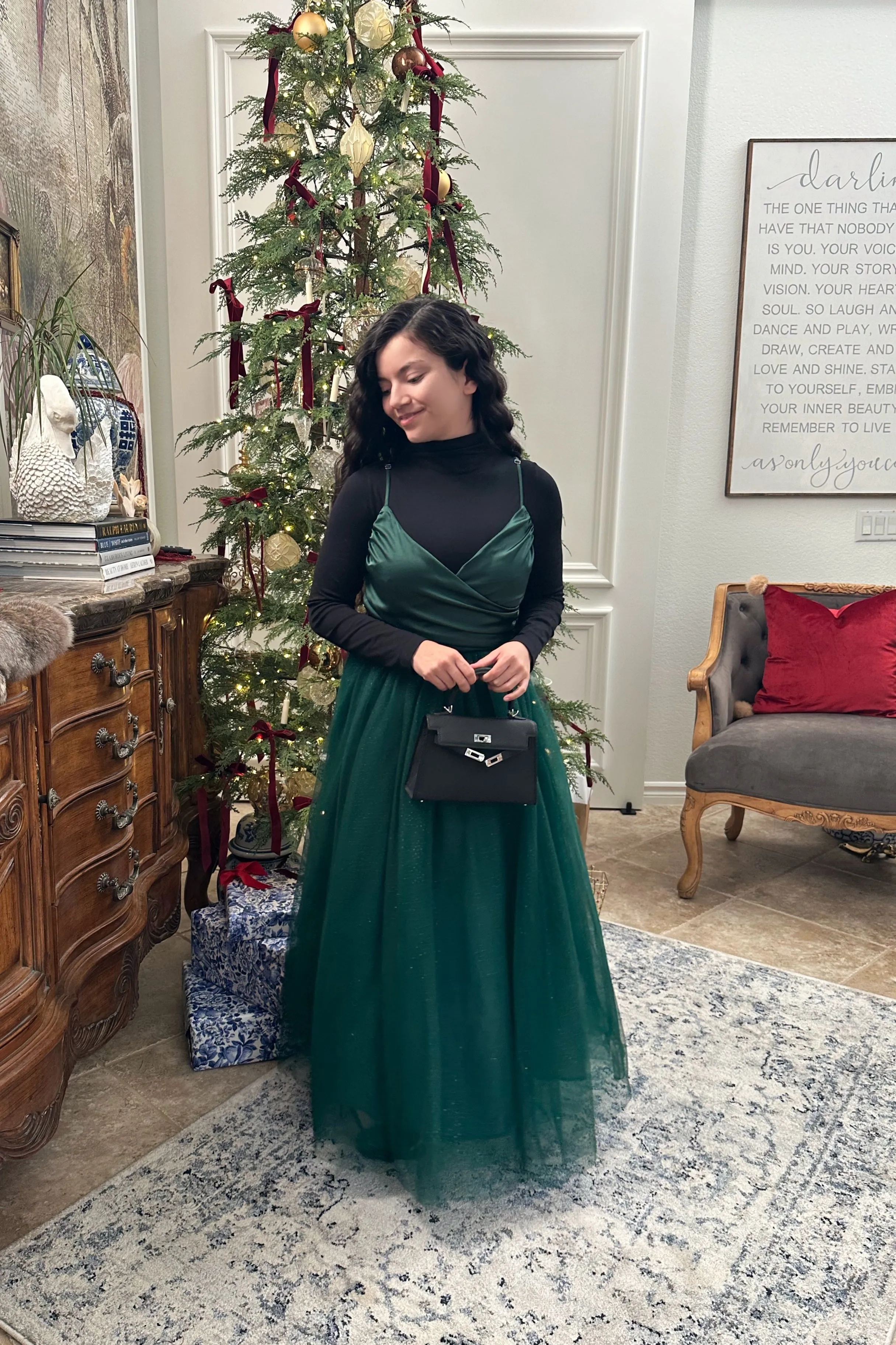 Zelie Emerald Green Tulle Dress