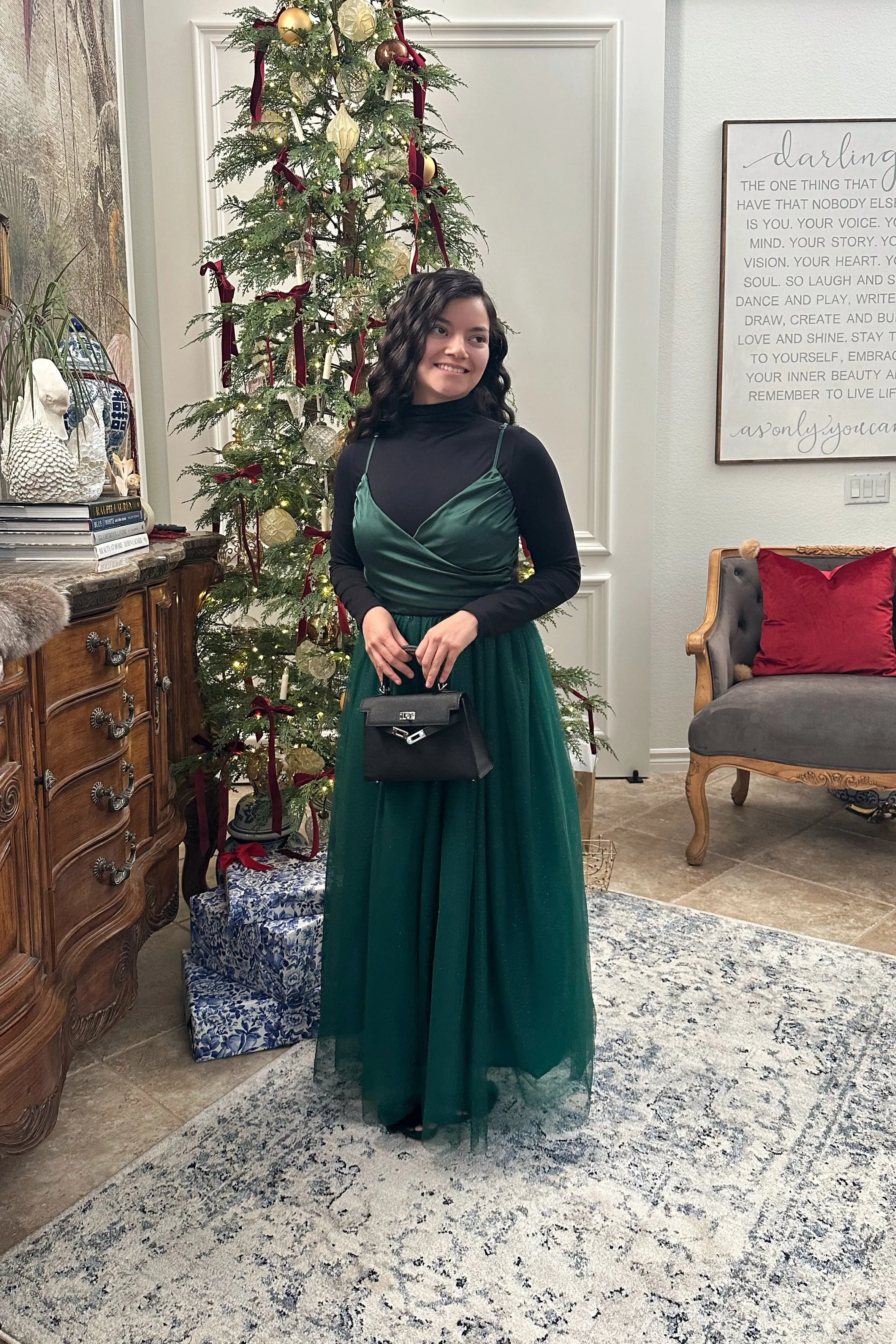 Zelie Emerald Green Tulle Dress
