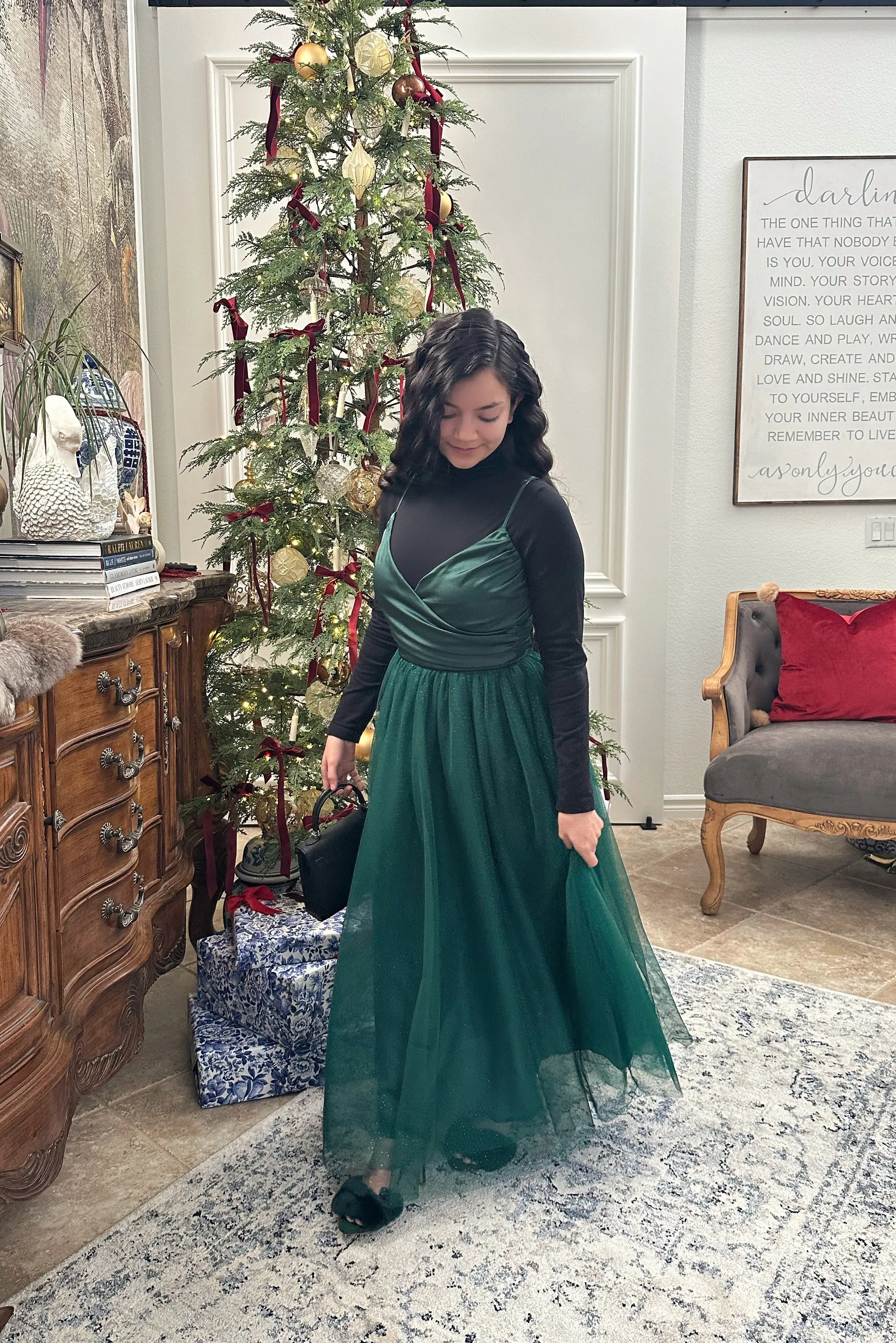 Zelie Emerald Green Tulle Dress