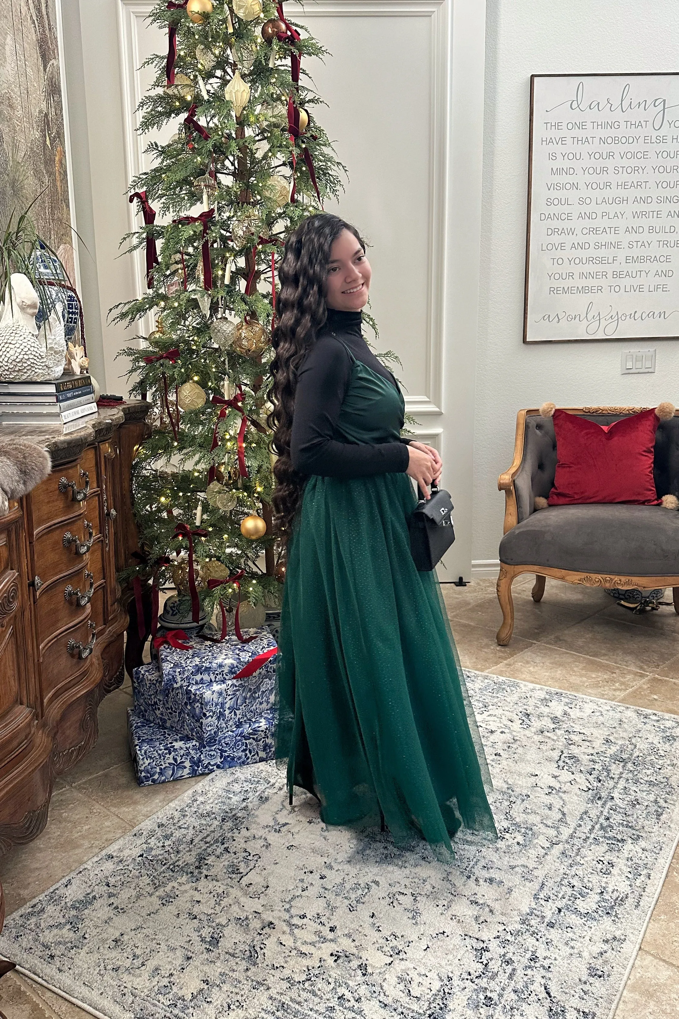 Zelie Emerald Green Tulle Dress