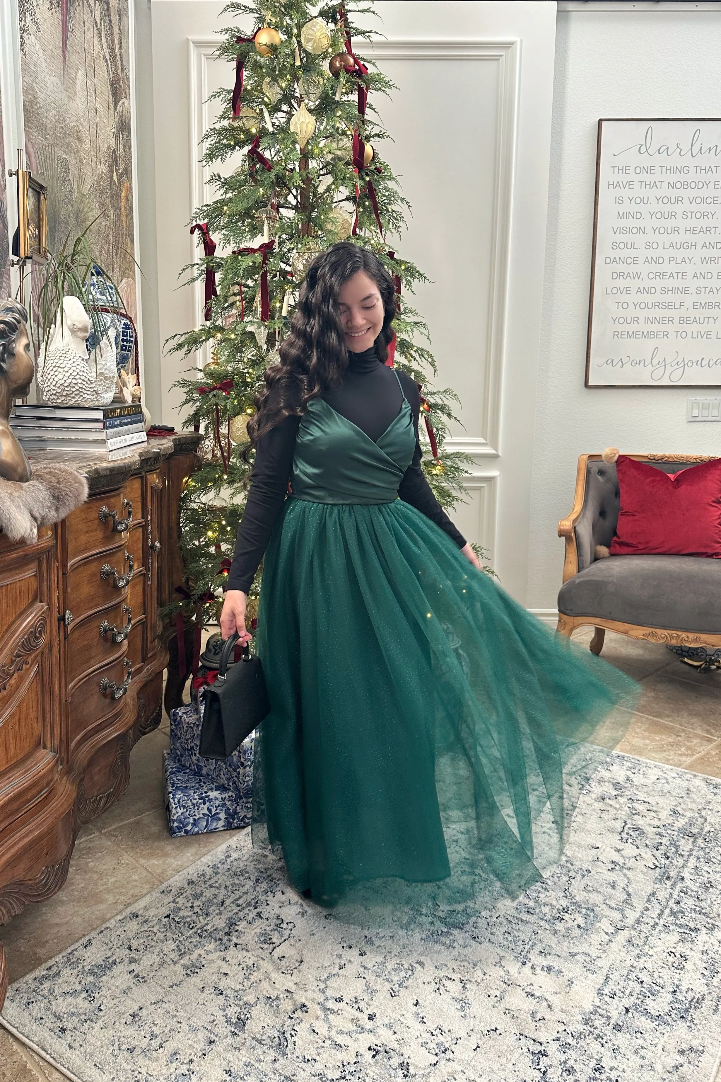 Zelie Emerald Green Tulle Dress